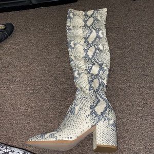 New Steve Madden over the knee snake skin boots